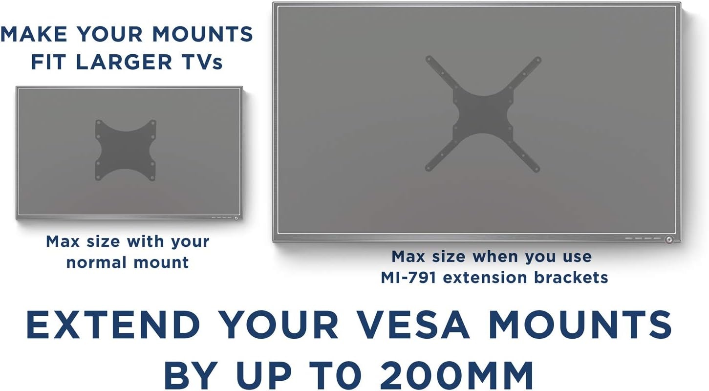 image:imageMountIt VESA Mount Adapter Kit TV Wall Mount Bracket Adapter Converts 200x200 mm Patterns to 300x300 and 400x400 mm Fits Most 32 Inch to 55 Inch TVs Hardware Included