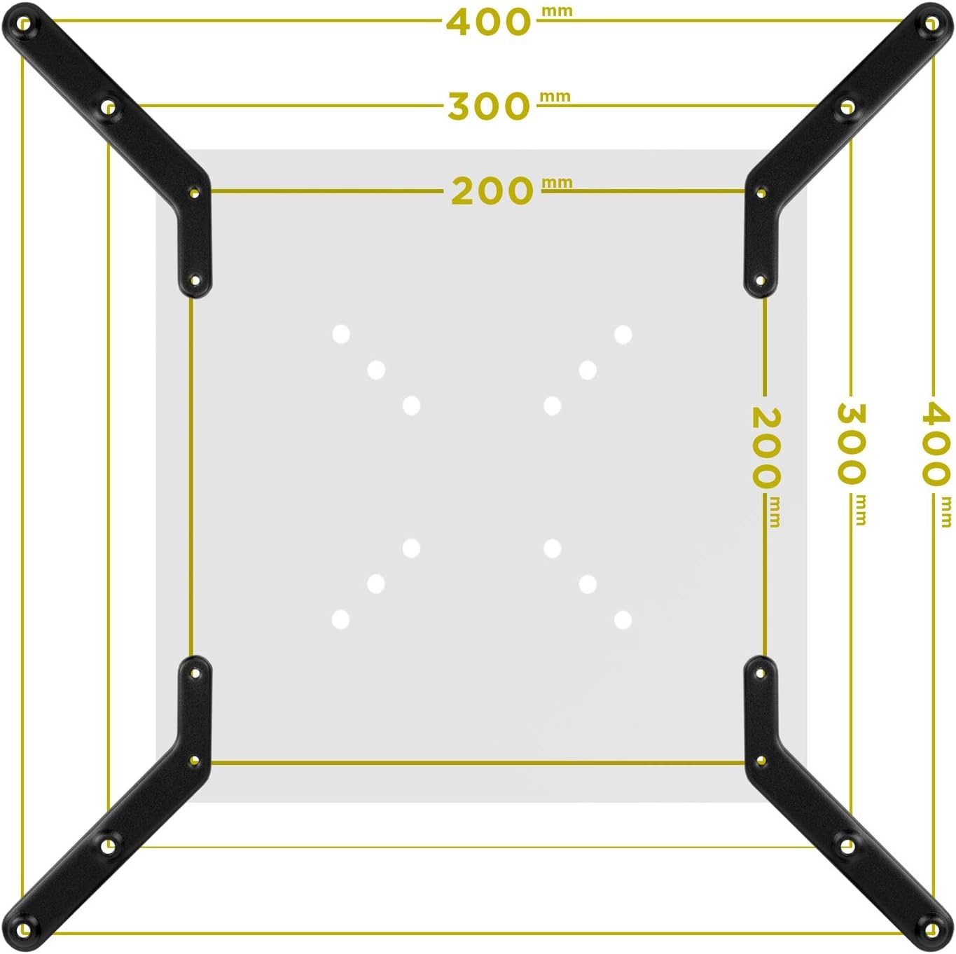 image:imageMountIt VESA Mount Adapter Kit TV Wall Mount Bracket Adapter Converts 200x200 mm Patterns to 300x300 and 400x400 mm Fits Most 32 Inch to 55 Inch TVs Hardware Included