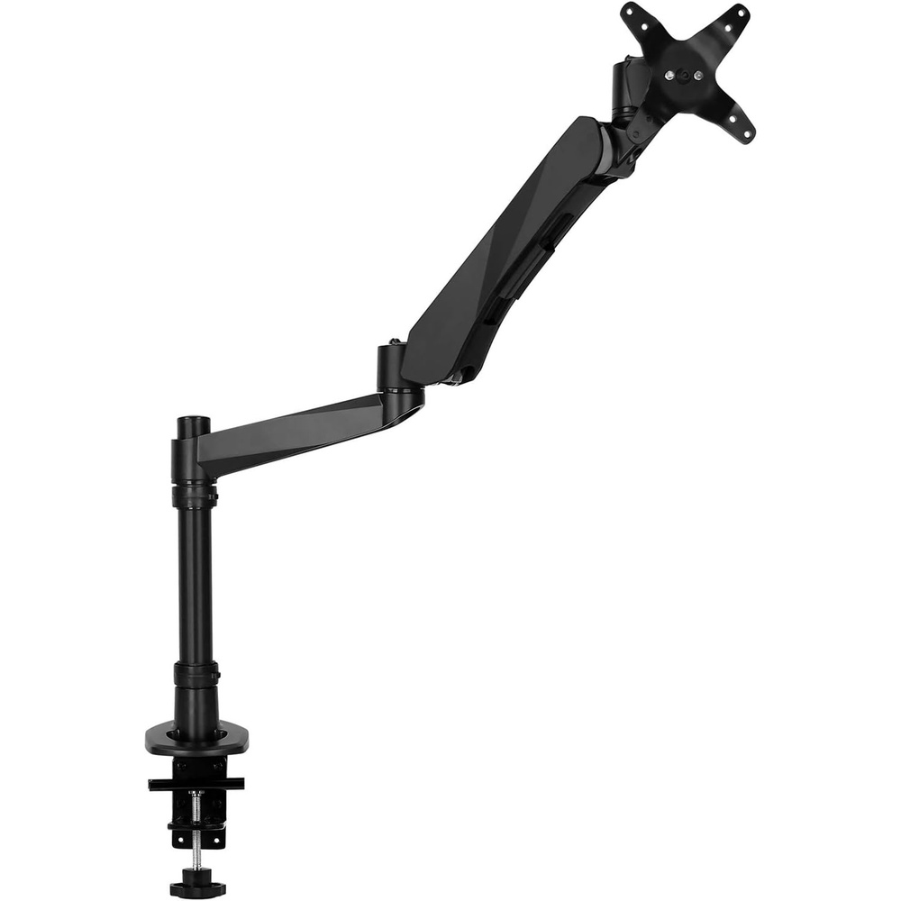image:imageMountIt Premium Modular Monitor Desk Mount Arm Stand Full Motion Gas Spring Arm Fits 19 215 24 27 32 Inch Computer Screens with 75 100 VESA Patterns CClamp and Grommet Bases Black