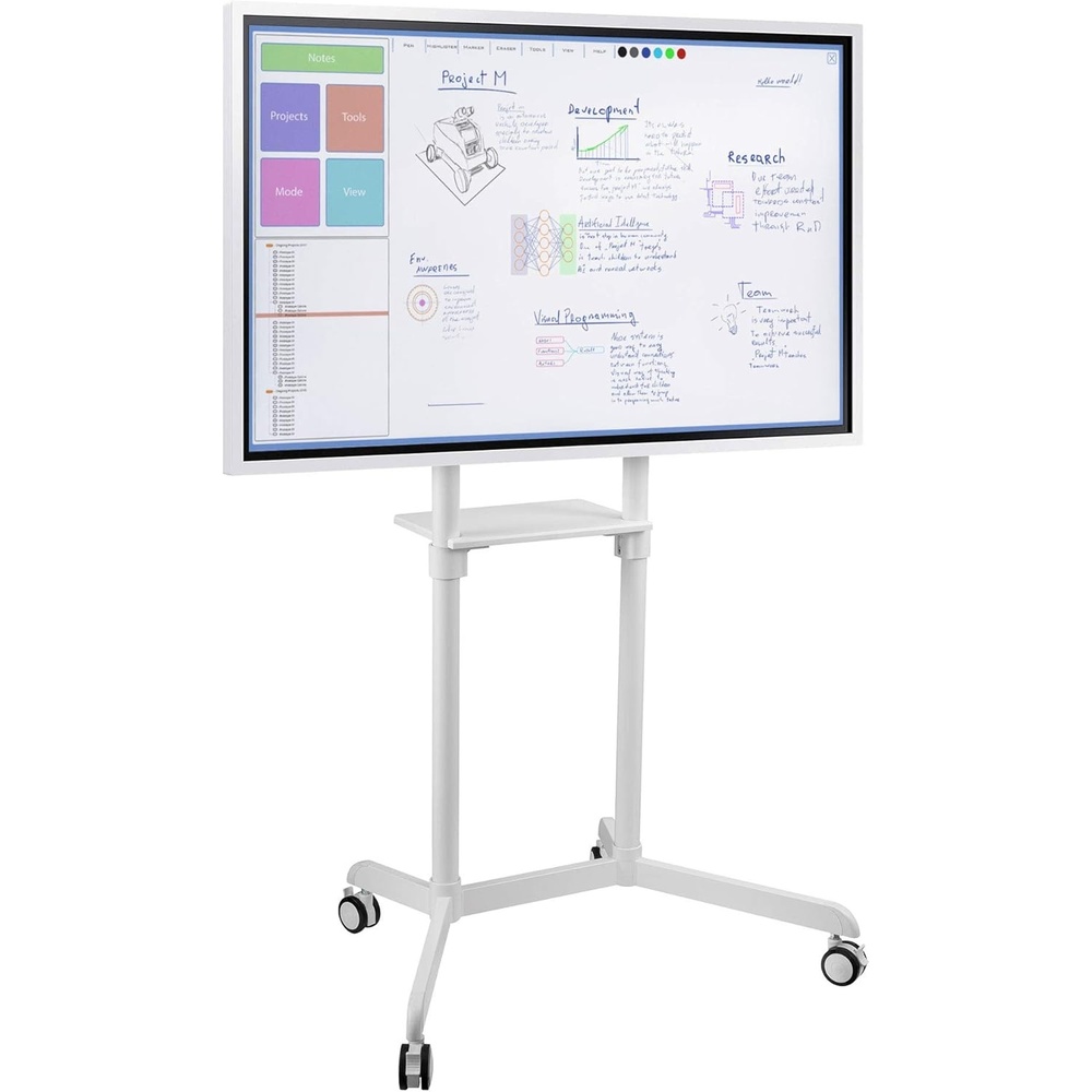 image:imageMountIt Rolling TV Stand with Shelf amp Cable Management Portrait amp Landscape Rotation Locking Wheels 3770 154 lb Capacity VESA 600x400 Samsung Flip 2 amp Surface Hub 2S Compatible
