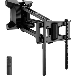 image:imageMOUNTIT Motorized Fireplace TV Wall Mount  Remote Control Electric Pull Down Mantel Mounting Bracket Up to 77 Lbs Weight Capacity Height Adjustable Swivel VESA 600x400 CompatibleBlack