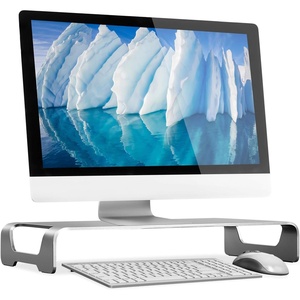 image:imageMountIt Aluminum 157 Monitor Stand for iMac  Wide Unibody Monitor Riser  Metal Monitor Stand Desktop Organizer with Keyboard Storage  Universal Desktop Monitor Riser for PC iMac MacBook Laptop