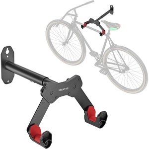 image:imageMountIt Bike Wall Mount Hook Horizontal Indoor Bike Rack for Home Garage Shed Space Saving Wall Mounted Hanger for Single Bicycle Universal Fit for Most Bikes Extendable to Fit 303 Handlebars
