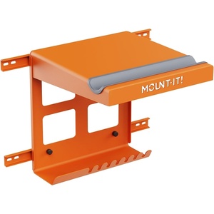image:imageMountIt Bike Wall Mount Rack with Shelf and Hooks Horizontal Indoor Bike Rack Garage Home Space Saving Wall Mounted Hanger for a single Road Mountain or other Bicycle with Extra Storage BlackOrange