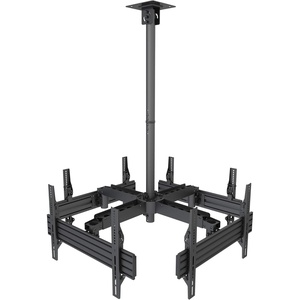 image:imageMountIt Ceiling Digital Signage Mount for 4 Flat Panel Displays  Commercial Grade Quad TV Ceiling Mount with Adjustable Height  Fits Up to VESA 600x400 264 Lbs CapacityQuad