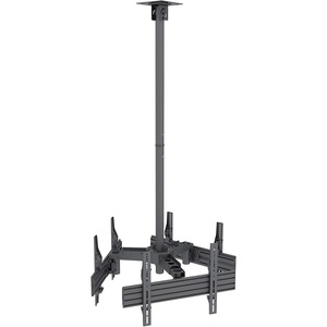 image:imageMountIt Ceiling Digital Signage Mount for 4 Flat Panel Displays  Commercial Grade Quad TV Ceiling Mount with Adjustable Height  Fits Up to VESA 600x400 264 Lbs CapacityTriple