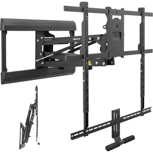 image:imageMountIt Fireplace Mantel TV Wall Mount Above Fireplace Height Adjustable TV Mount Pull Down Mantle Mount with Spring Assist 6585 inches VESA 100x100 to 800x500 max 110 lb WeightFor 65  85 TV  75110 Lbs