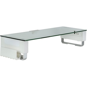 image:imageMountIt Glass Monitor Stand with 3 USB Ports  Desktop Riser Fits 24 27 30 32 Inch Screens 66 Lbs Capacity