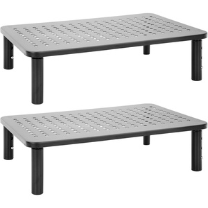 image:imageMountIt Metal Monitor Riser 2Pack  Height Adjustable Computer Display and Laptop Stand for Desktop  Fits Up to 32 Screens 44 Lbs Capacity Set of Two RisersSet of 2
