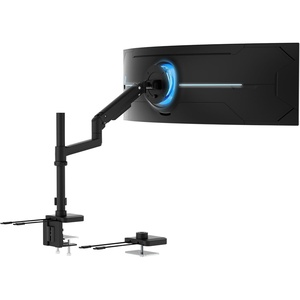 image:imageMountIt Proflex Series HeightAdjustable Ultrawide Monitor Arm with Pole Fits 1749 Screens Gas Spring 44 lbs Capacity USBC amp USB 30 Ports Full Motion VESA 75100 Clamp or Grommet