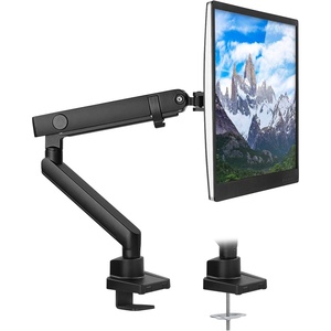 image:imageMountIt Single Monitor Arm Desk Mount for 2432 Inch Computer Screens Full Motion Aluminum Stand VESA 75x75 100x100 Holds up to 176 lbs Cable Management CClamp and Grommet Base Black