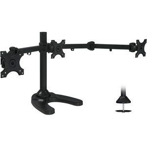 image:imageMountIt Triple Monitor Stand for 3 Screens up to 24 Height Adjustable Desk Mount with Free Standing or Grommet Base 22 lbs per Arm VESA 75x75 100x100 Compatible Full Motion Monitor Mount MI789