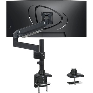 image:imageMountIt Ultrawide Monitor Arm HeavyDuty Gas Spring Desk Mount for 1735 Curved Screens up to 33 lbs Full Motion Height Adjustable Monitor Arm with USB 30 amp Audio Ports VESA 75100200
