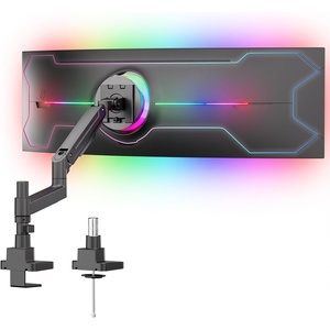 image:imageMountIt Ultrawide Monitor Desk Mount with Pole Fits 1749 Screens Heavy Duty HeightAdjustable Gas Spring Arm 44 lbs Capacity Full Motion VESA 75100 Clamp or Grommet