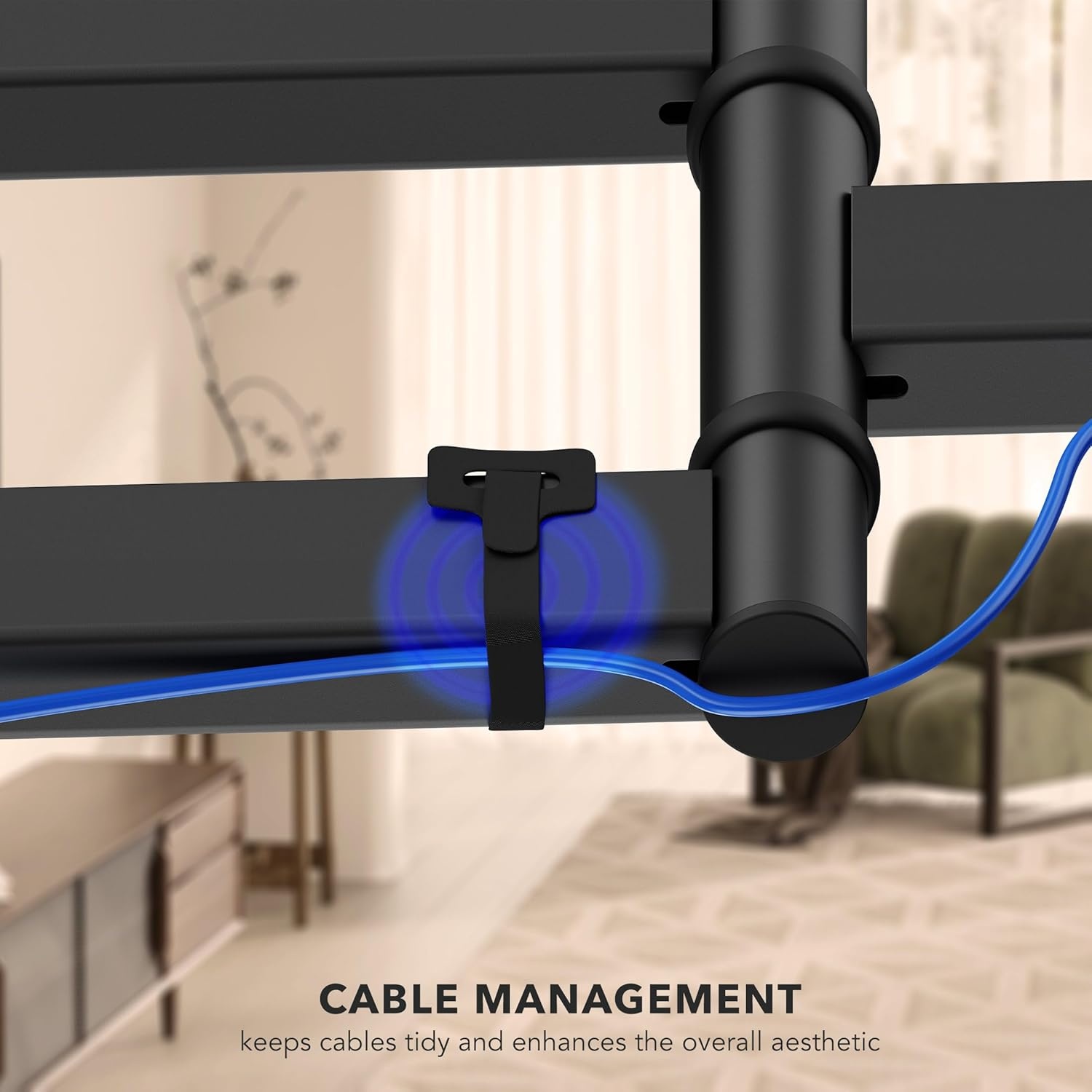 image:imageMountIt ADA Compliant Ultra Slim Full Motion TV Wall Mount 11 Thin Low Profile Articulating Bracket for 4390 Inch TVs HeavyDuty Swivel Tilt and Extend Max VESA 600x400 132 lbs Capacity