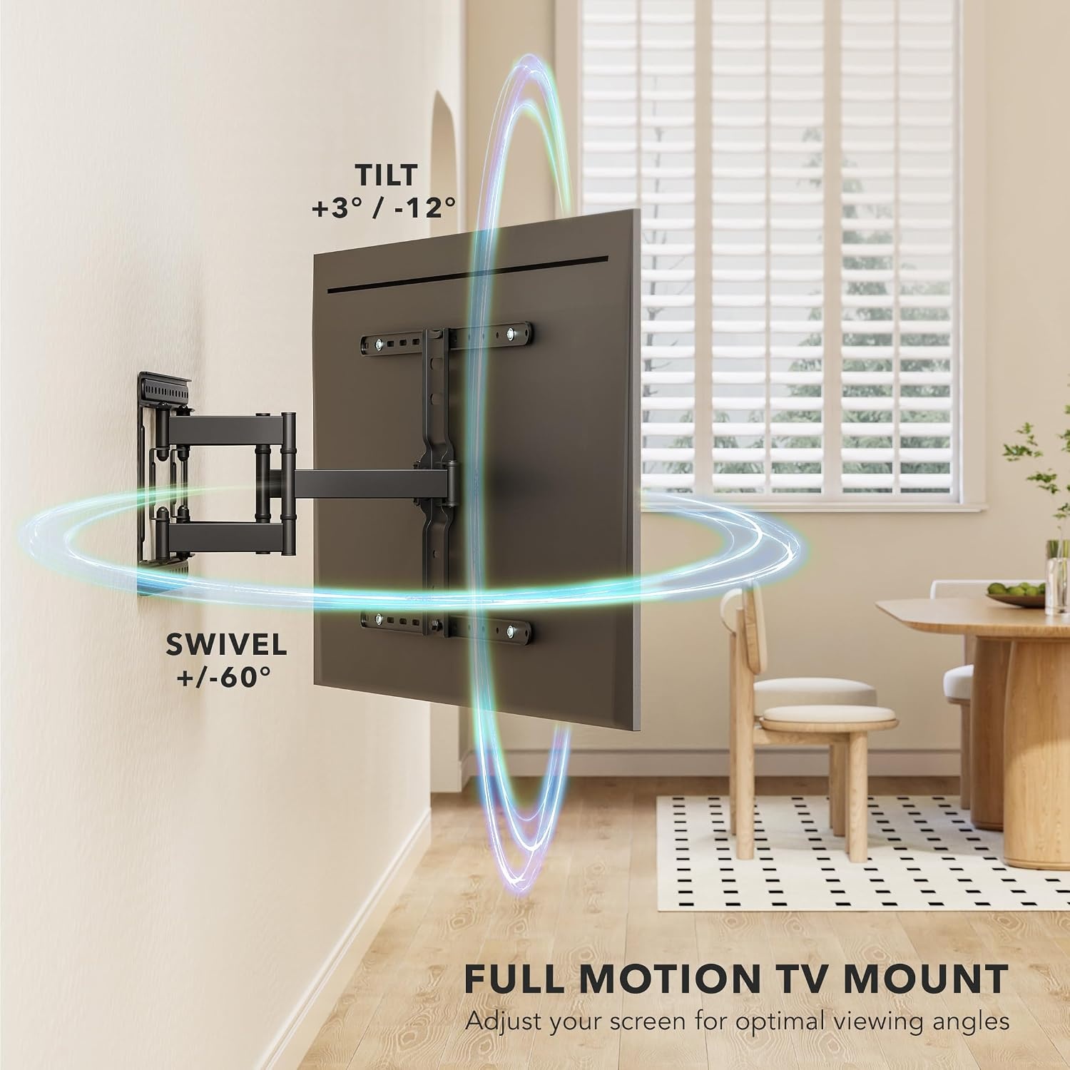 image:imageMountIt ADA Compliant Ultra Slim Full Motion TV Wall Mount 11 Thin Low Profile Articulating Bracket for 4390 Inch TVs HeavyDuty Swivel Tilt and Extend Max VESA 600x400 132 lbs Capacity