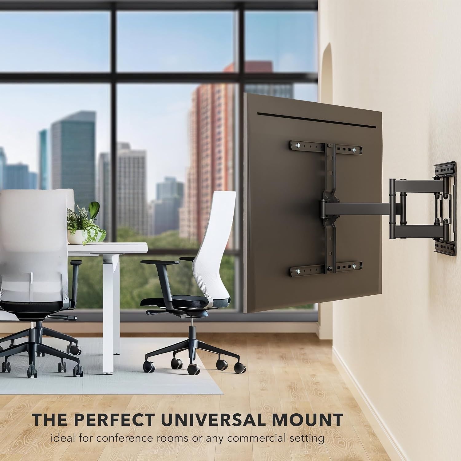 image:imageMountIt ADA Compliant Ultra Slim Full Motion TV Wall Mount 11 Thin Low Profile Articulating Bracket for 4390 Inch TVs HeavyDuty Swivel Tilt and Extend Max VESA 600x400 132 lbs Capacity