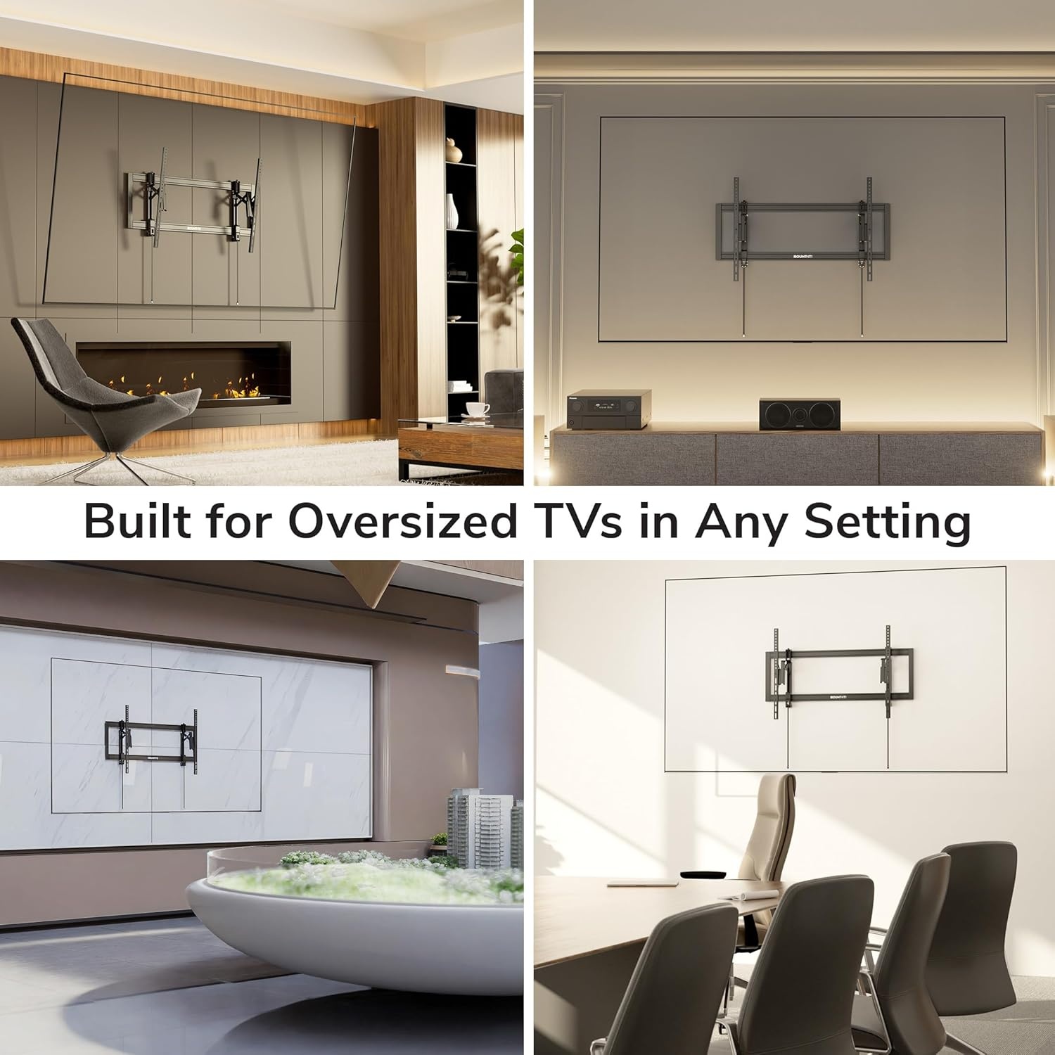 image:imageMountIt Advanced Extendable Tilt TV Wall Mount for 55105 Inch TVs Low Profile 21 HeavyDuty Bracket with 68 Extension Tilt amp Swivel Universal VESA up to 1000600 mm Fits 162432 Studs