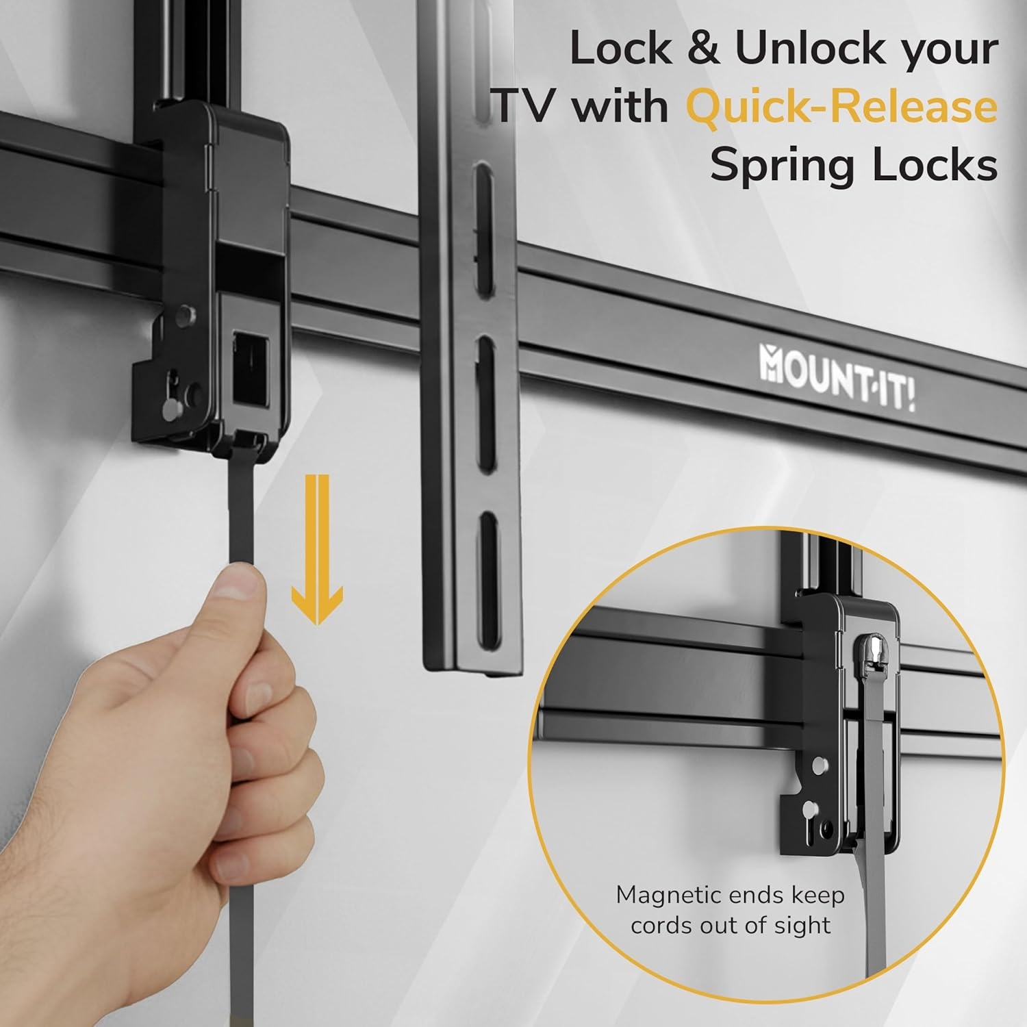 image:imageMountIt Advanced Extendable Tilt TV Wall Mount for 55105 Inch TVs Low Profile 21 HeavyDuty Bracket with 68 Extension Tilt amp Swivel Universal VESA up to 1000600 mm Fits 162432 Studs