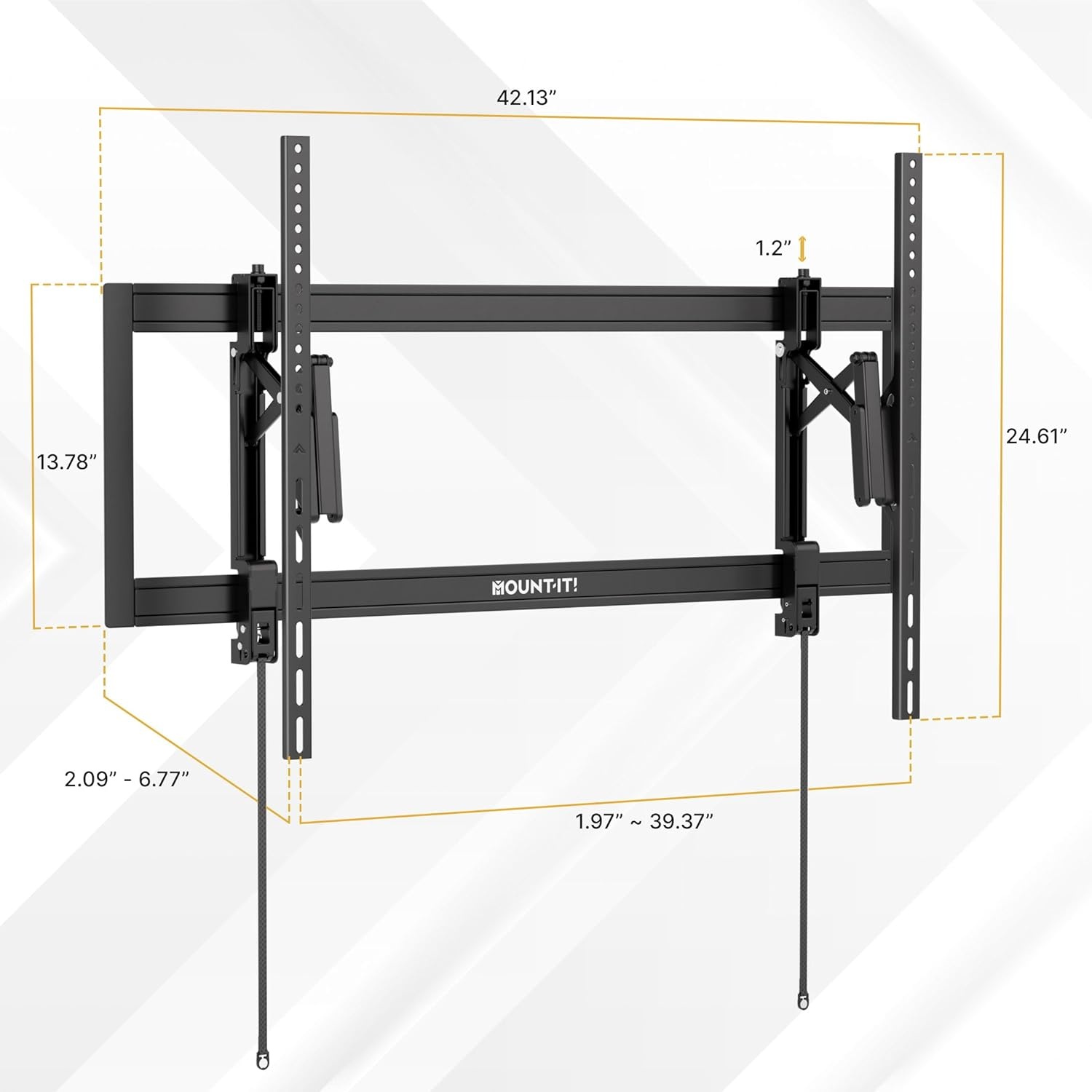 image:imageMountIt Advanced Extendable Tilt TV Wall Mount for 55105 Inch TVs Low Profile 21 HeavyDuty Bracket with 68 Extension Tilt amp Swivel Universal VESA up to 1000600 mm Fits 162432 Studs