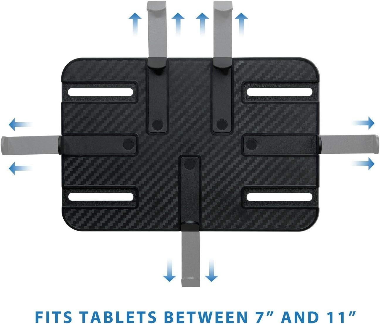 image:imageMountIt Carbon Fiber Car Headrest Tablet Holder Back Seat iPad amp Tablet Mount for Kids Adjustable 711 Inch Rear Seat Holder for Galaxy amp Fire Tablets Road Trip Travel MountCarbon Fiber