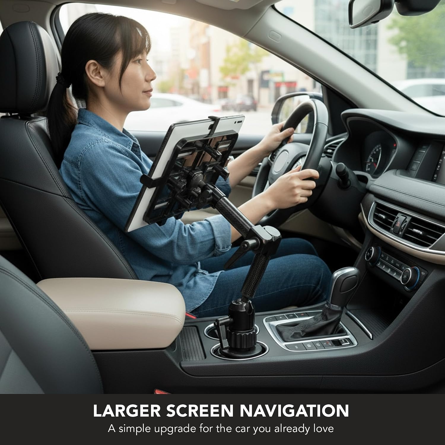 image:imageMountIt Carbon Fiber Cup Holder Tablet Mount Tablet Holder for Car Truck SUV Adjustable 711 Inch iPad amp Tablets 18 Extension Arm 360 Rotation Fits 27535 Cupholders ELD GPS HolderCarbon Fiber