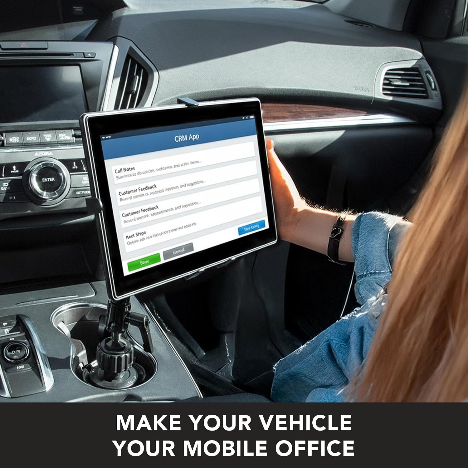 image:imageMountIt Carbon Fiber Cup Holder Tablet Mount Tablet Holder for Car Truck SUV Adjustable 711 Inch iPad amp Tablets 18 Extension Arm 360 Rotation Fits 27535 Cupholders ELD GPS HolderAluminum