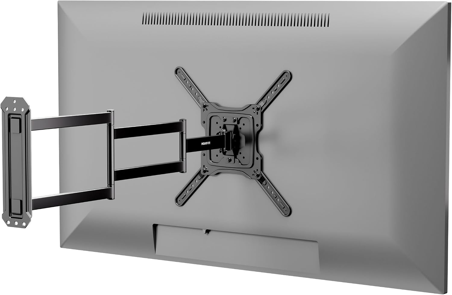 image:imageMountIt Corner Long Arm TV Wall Mount Full Motion 372 Extension Single Stud Brick Concrete Compatible 2365 Inch Flat Screen TVs Max VESA 400x400 77 lbs Black