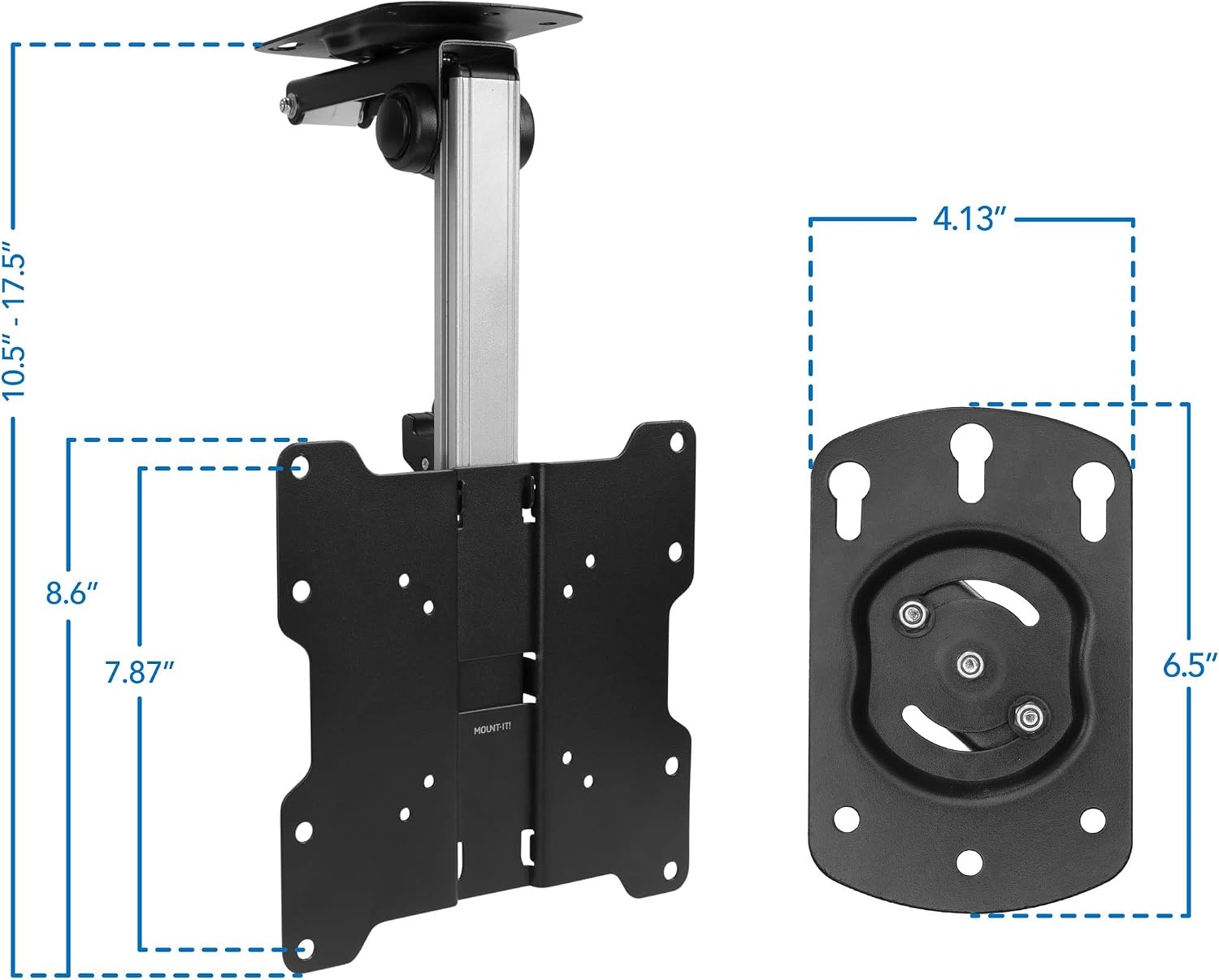 image:imageMountIt Flip Down TV amp Monitor Mount Under Cabinet amp Ceiling Bracket for Kitchens RVs amp Small Spaces Fits 1337 Inch Screens VESA 75x75 100x100 200x200 Tilt amp Swivel 44 lbs Capacity1737 Inch Screens