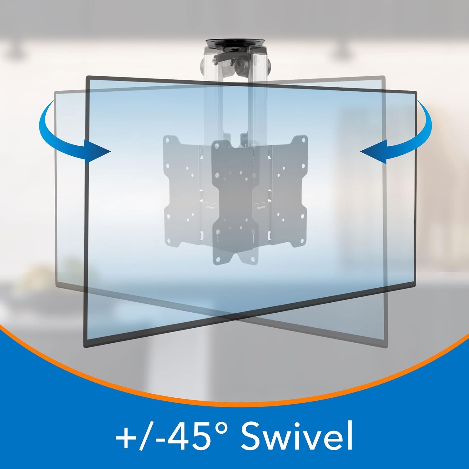 image:imageMountIt Flip Down TV amp Monitor Mount Under Cabinet amp Ceiling Bracket for Kitchens RVs amp Small Spaces Fits 1337 Inch Screens VESA 75x75 100x100 200x200 Tilt amp Swivel 44 lbs Capacity1737 Inch Screens
