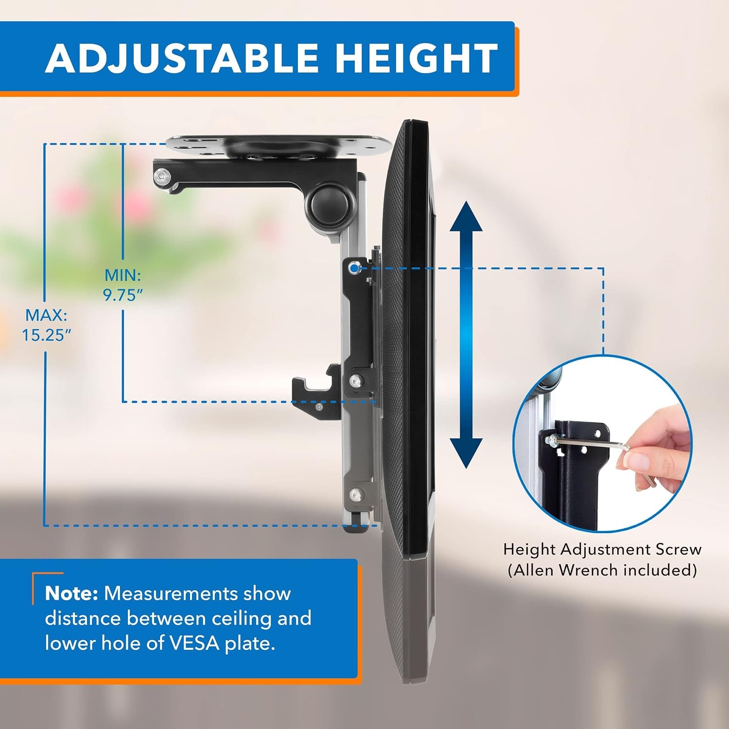 image:imageMountIt Flip Down TV amp Monitor Mount Under Cabinet amp Ceiling Bracket for Kitchens RVs amp Small Spaces Fits 1337 Inch Screens VESA 75x75 100x100 200x200 Tilt amp Swivel 44 lbs Capacity1737 Inch Screens
