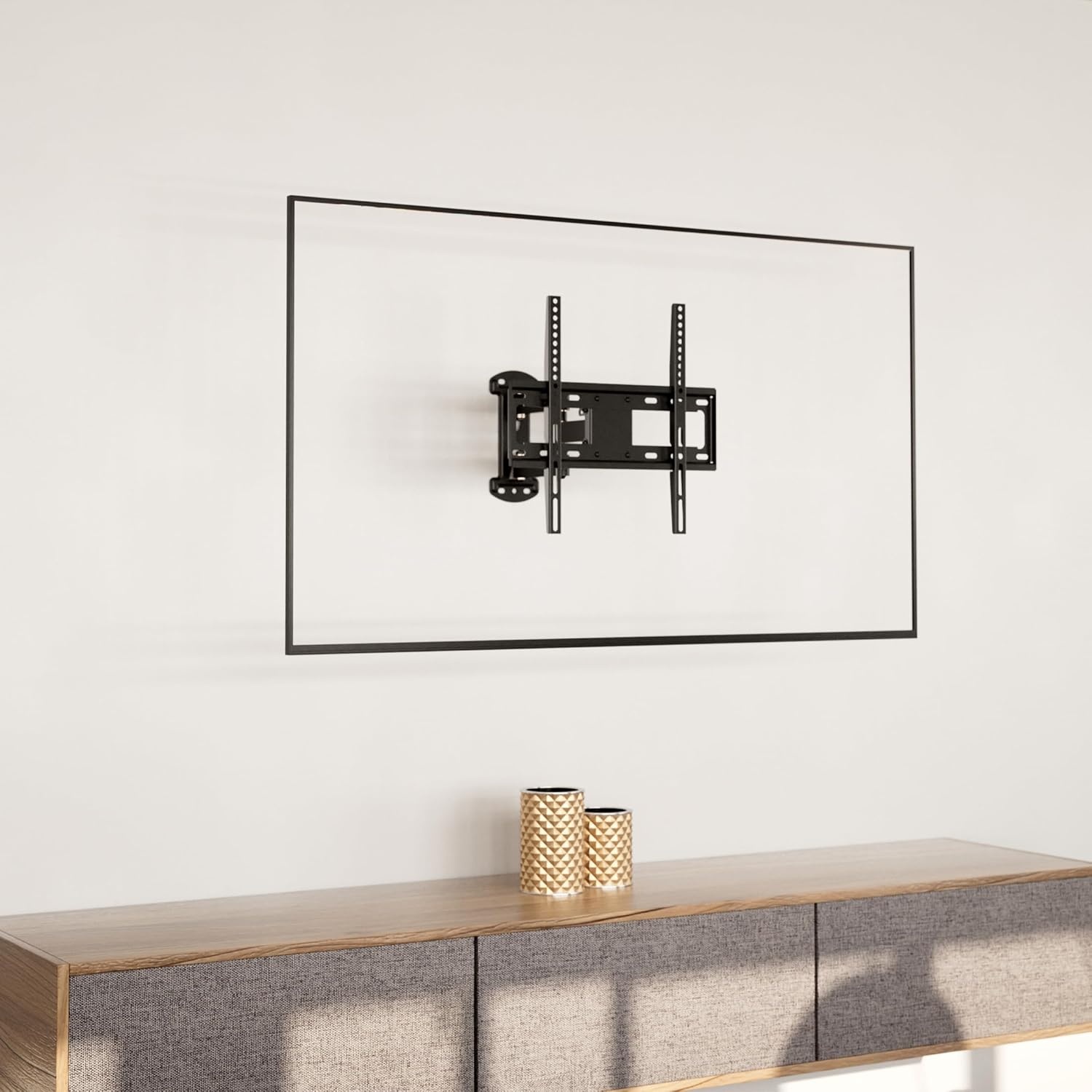 image:imageMountIt Full Motion Corner TV Wall Mount Single Stud Install Swivel Tilt amp 15 Extension Single Arm for 3250 TVs HeavyDuty Steel Fits VESA 100x100400x400 66 lbs Capacity