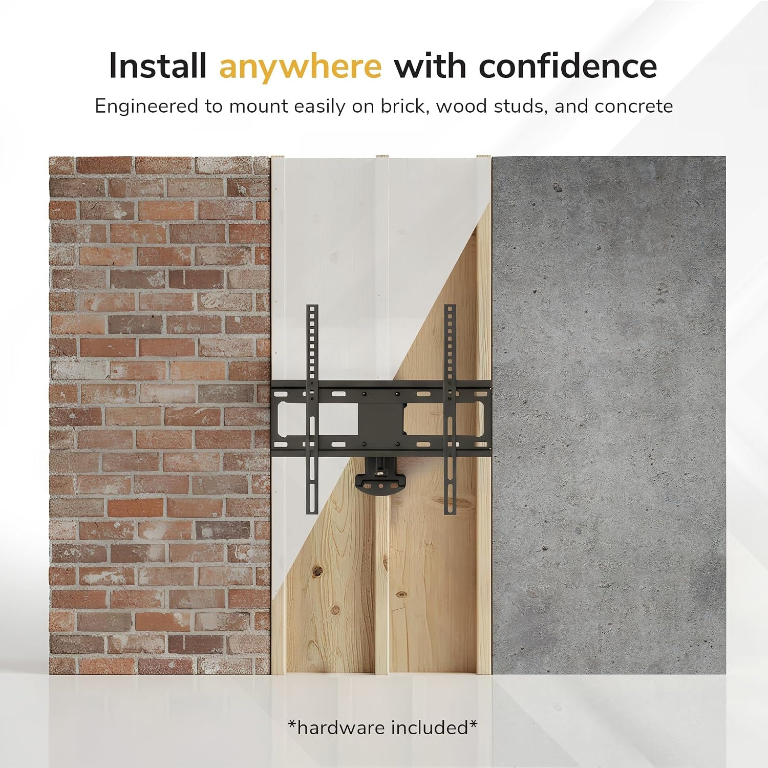 image:imageMountIt Full Motion Corner TV Wall Mount Single Stud Install Swivel Tilt amp 15 Extension Single Arm for 3250 TVs HeavyDuty Steel Fits VESA 100x100400x400 66 lbs Capacity