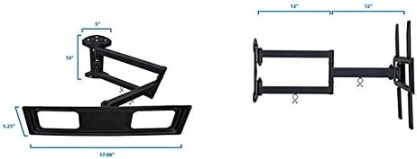 image:imageMountIt Full Motion TV Wall Mount 24 Inch Long Extension Arm Fits 32 to 55 Inch Flat or Curved TVs VESA 75x75 to 400x400mm Swivel Tilt Rotate HeavyDuty Steel 77 lbs Capacity