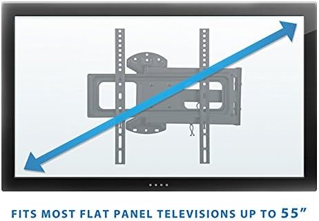 image:imageMountIt Full Motion TV Wall Mount 24 Inch Long Extension Arm Fits 32 to 55 Inch Flat or Curved TVs VESA 75x75 to 400x400mm Swivel Tilt Rotate HeavyDuty Steel 77 lbs Capacity