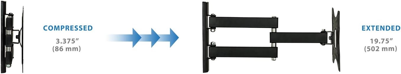 image:imageMountIt Full Motion TV Wall Mount Articulating Computer Screen Bracket for 2342 inch Screens Fits Up to VESA 200x200mm 66lbs Capacity