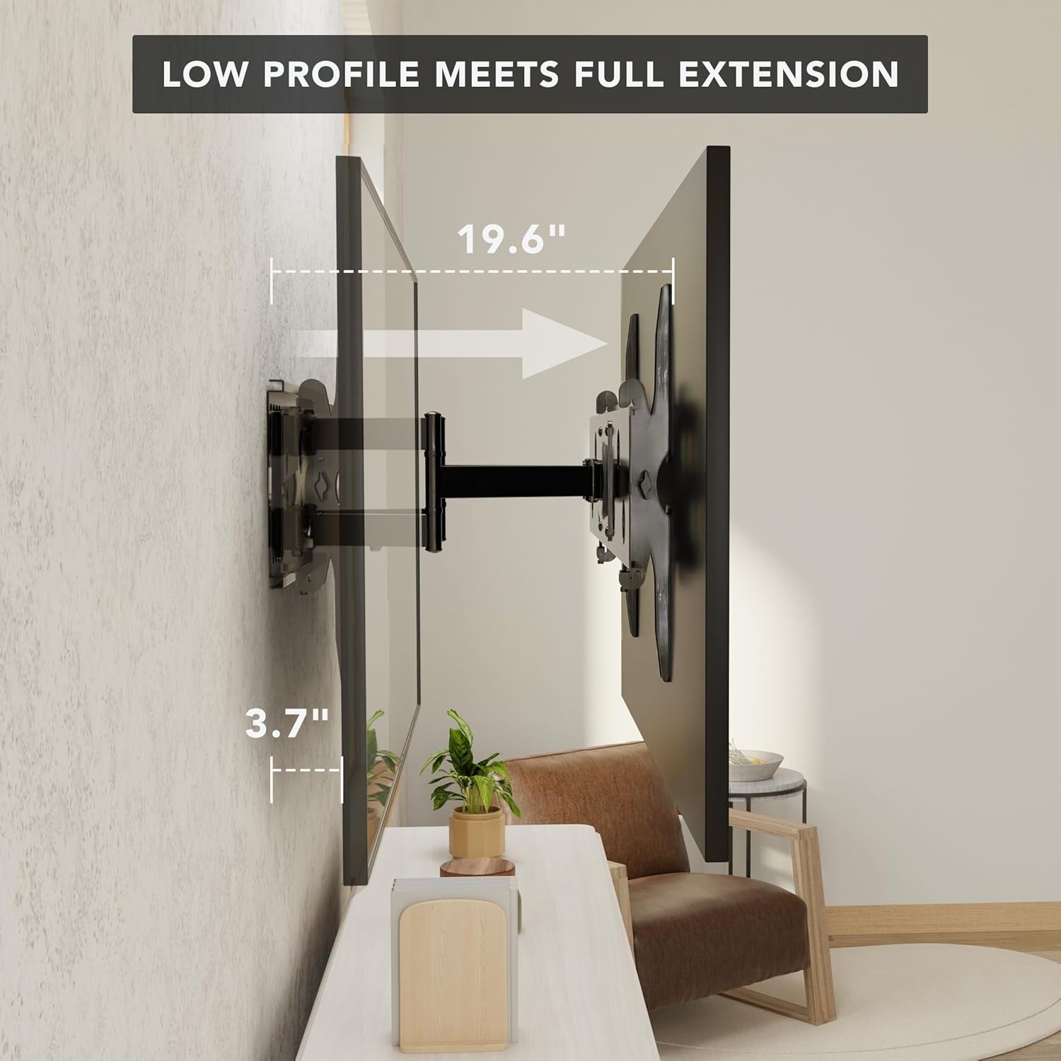 image:imageMountIt Full Motion TV Wall Mount HeavyDuty Dual Arm Articulating TV Bracket for 4890 Inches Screen VESA Compatible up to 800x450mm 200 Lbs Capacity