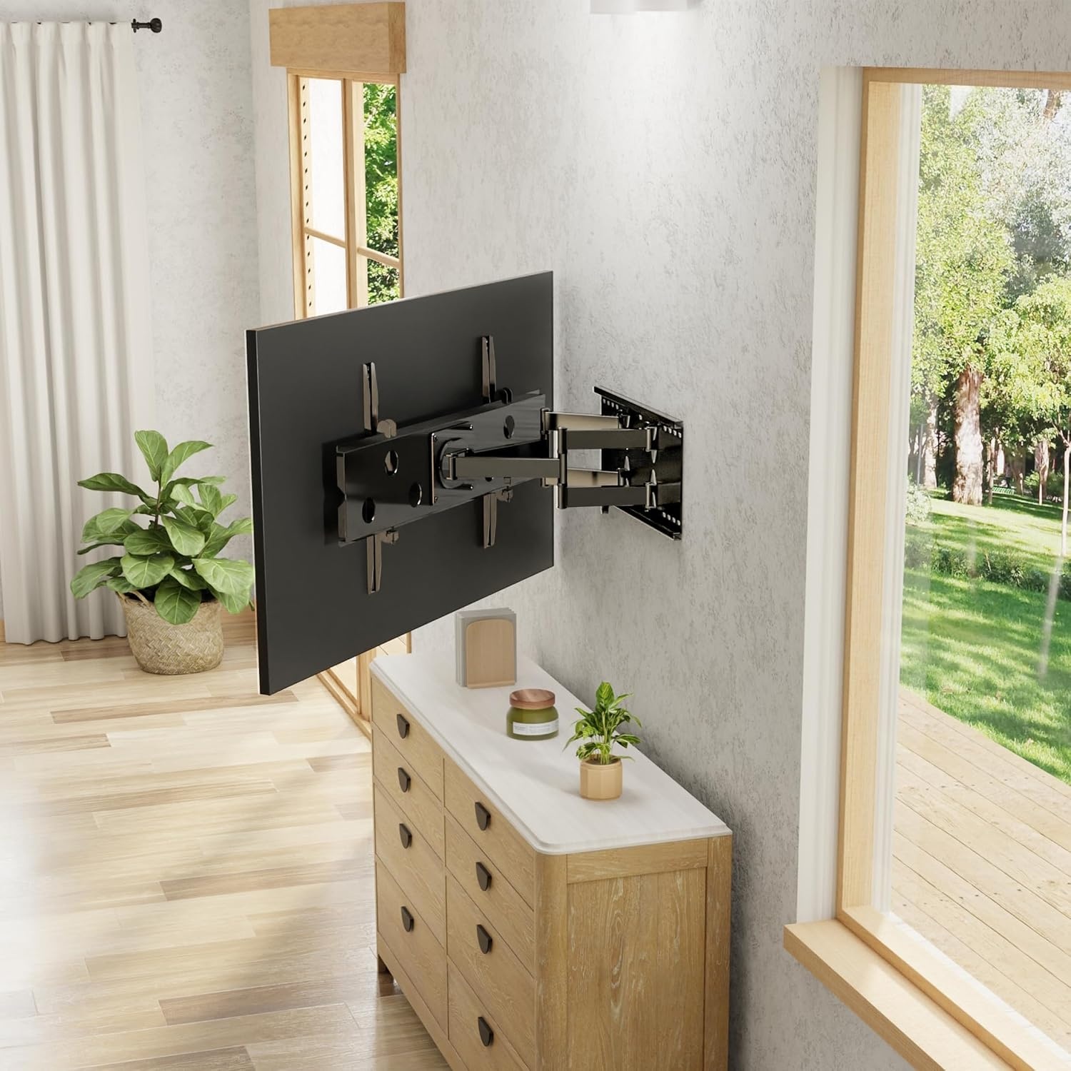 image:imageMountIt Full Motion TV Wall Mount HeavyDuty Dual Arm Articulating TV Bracket for 4890 Inches Screen VESA Compatible up to 800x450mm 200 Lbs Capacity
