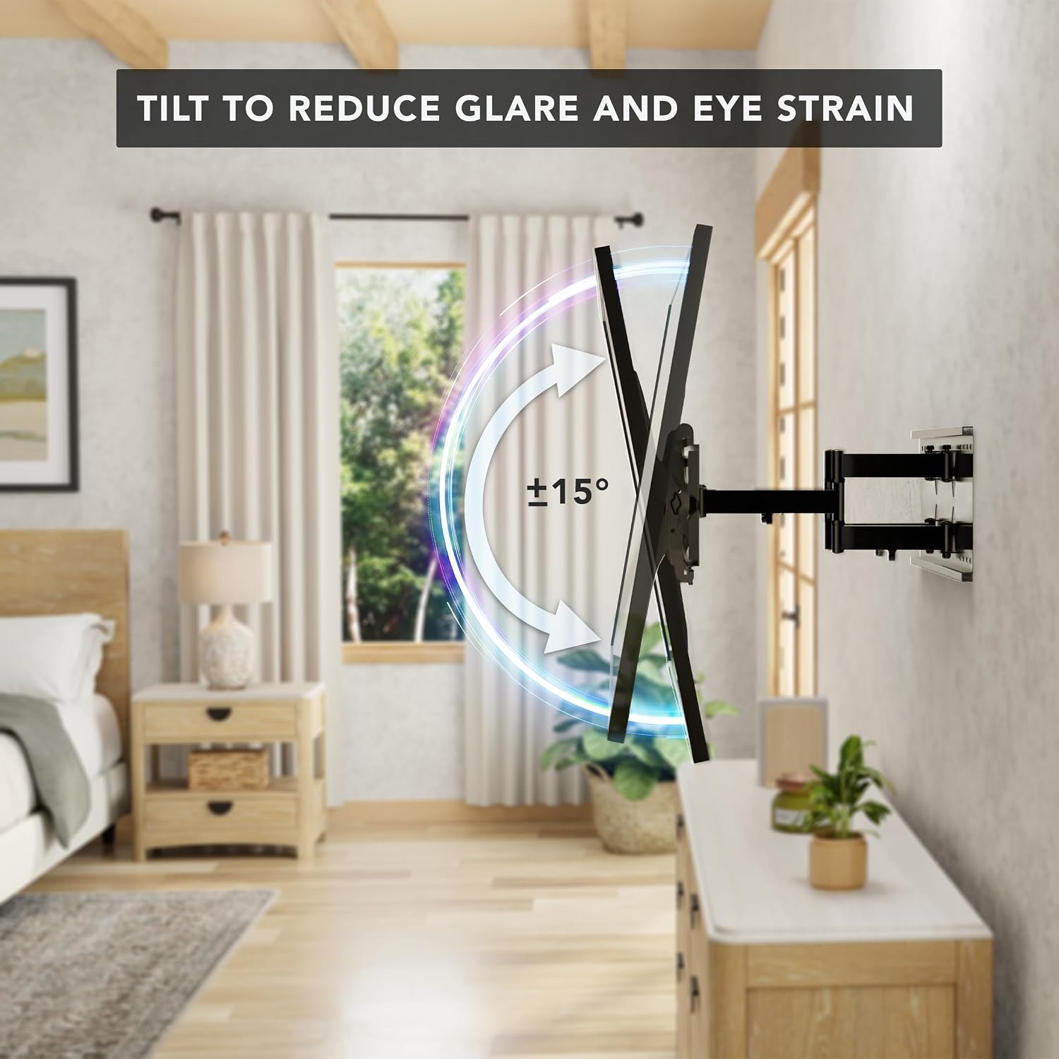 image:imageMountIt Full Motion TV Wall Mount HeavyDuty Dual Arm Articulating TV Bracket for 4890 Inches Screen VESA Compatible up to 800x450mm 200 Lbs Capacity