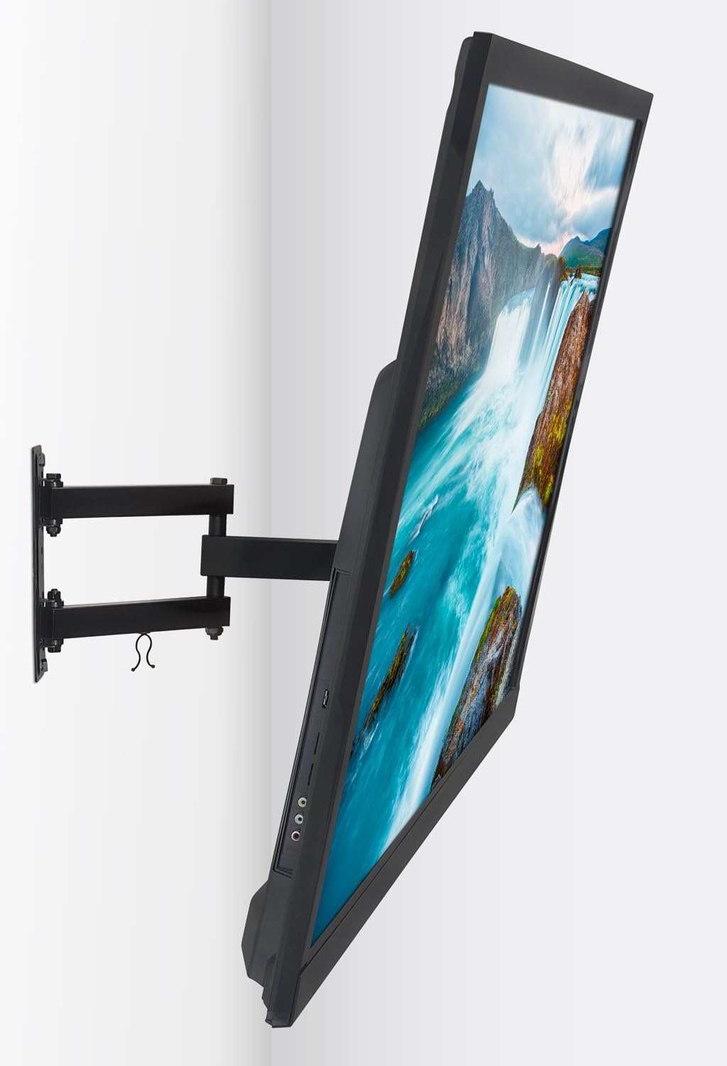 image:imageMountIt Full Motion TV Wall Mount Single Stud Installation Swivel Tilt amp 17 Extension Single Arm Bracket for 3770 Inch TVs HeavyDuty Steel Fits VESA 100x100600x400 77 lbs Capacity
