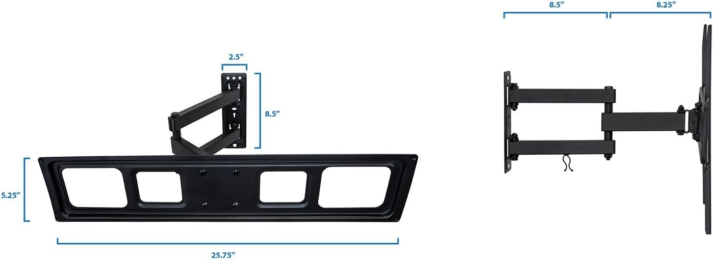 image:imageMountIt Full Motion TV Wall Mount Single Stud Installation Swivel Tilt amp 17 Extension Single Arm Bracket for 3770 Inch TVs HeavyDuty Steel Fits VESA 100x100600x400 77 lbs Capacity