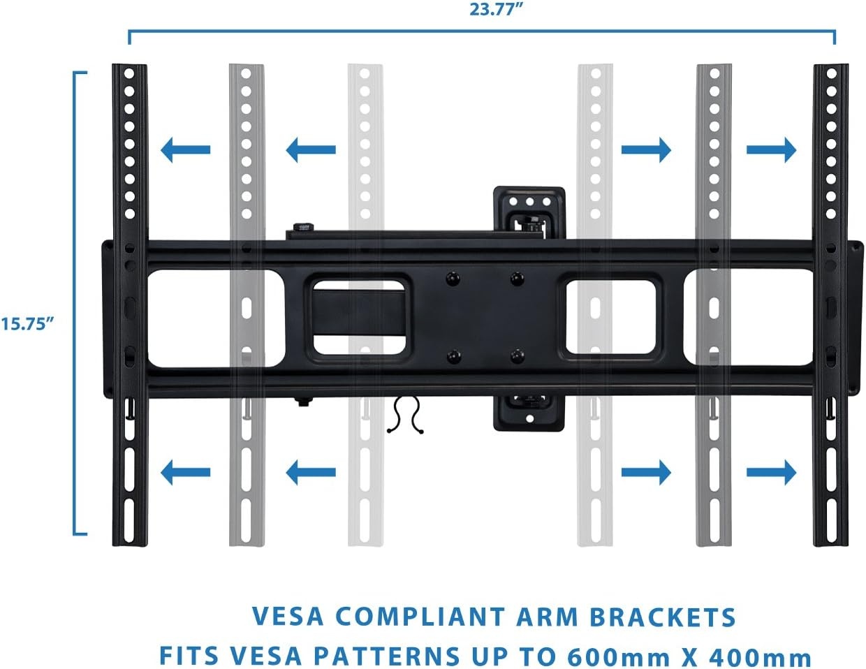 image:imageMountIt Full Motion TV Wall Mount Single Stud Installation Swivel Tilt amp 17 Extension Single Arm Bracket for 3770 Inch TVs HeavyDuty Steel Fits VESA 100x100600x400 77 lbs Capacity