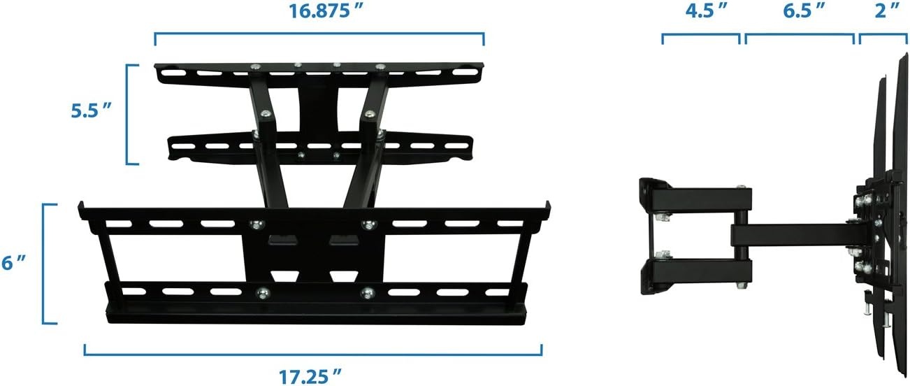 image:imageMountIt Full Motion TV Wall Mount Stable Dual Arm Articulating Bracket for 3255 Inch TVs Swivel Tilt amp Extend Universal VESA Wall Mount for Flat Screen LED LCD OLED 115 lbs Capacity
