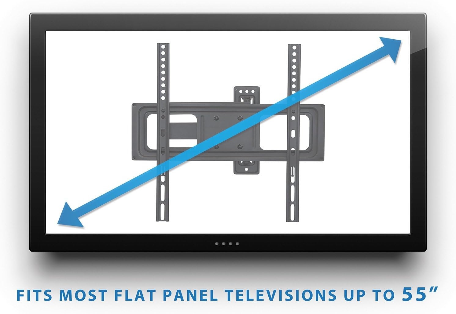 image:imageMountIt Full Motion TV Wall Mount Swivel Tilting Articulating Flat Screen TV Bracket for 2655 Inch Arm Extension up to 17Inch 77lb Capacity Black