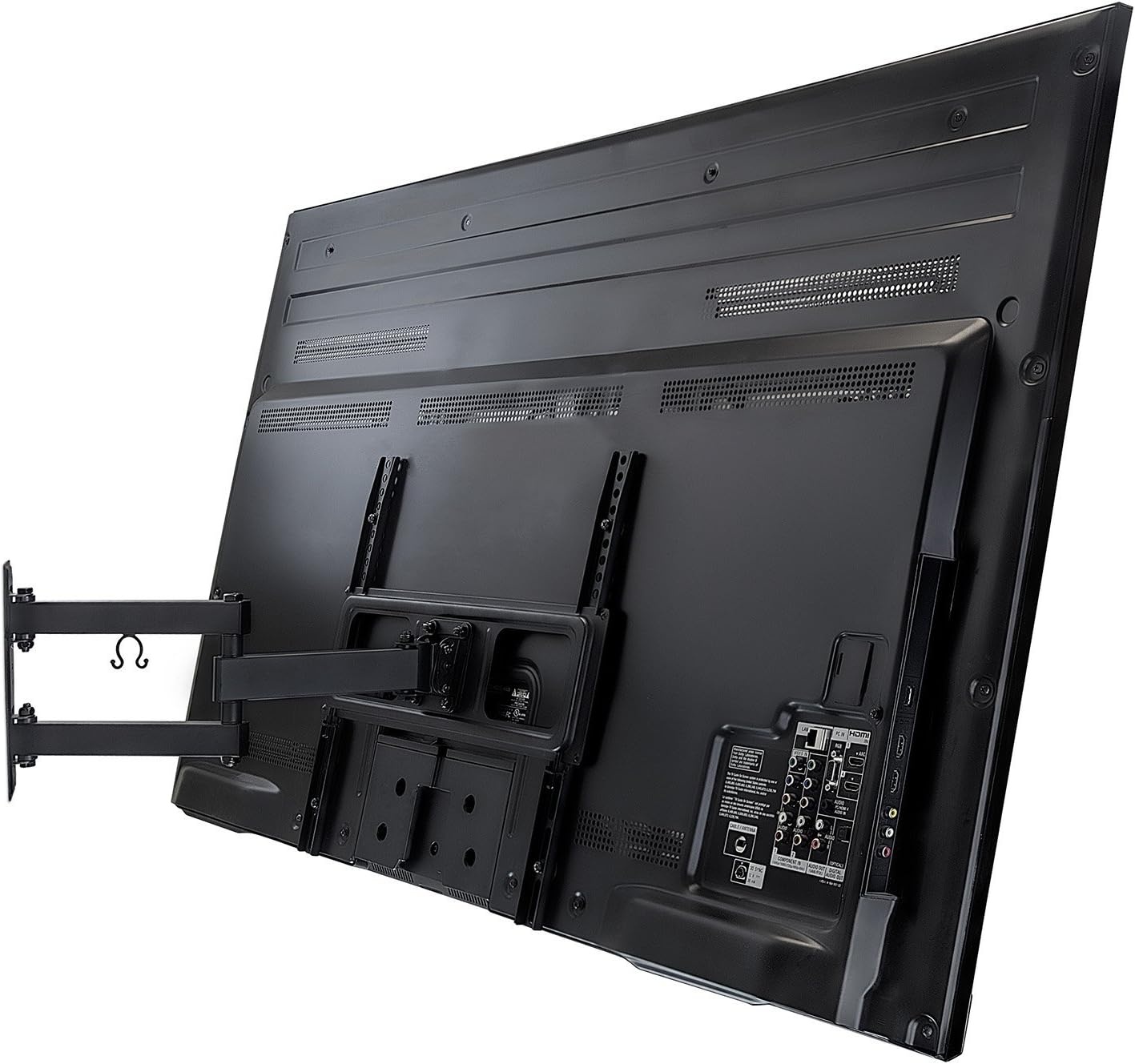 image:imageMountIt Full Motion TV Wall Mount Swivel Tilting Articulating Flat Screen TV Bracket for 2655 Inch Arm Extension up to 17Inch 77lb Capacity Black