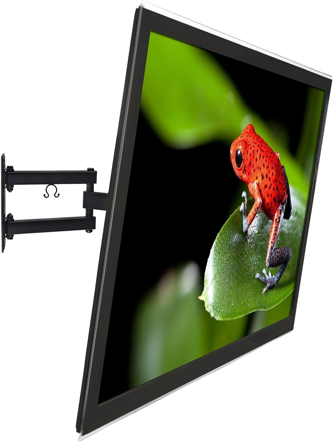 image:imageMountIt Full Motion TV Wall Mount Swivel Tilting Articulating Flat Screen TV Bracket for 2655 Inch Arm Extension up to 17Inch 77lb Capacity Black