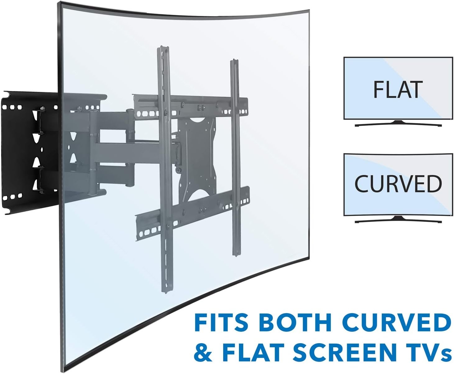 image:imageMountIt Full Motion TV Wall Mount for Large TVs 3782 Inch HeavyDuty Dual Arm Articulating TV Mount 132 lb Capacity Low Profile Extending Wall Mount VESA 100x100600x400