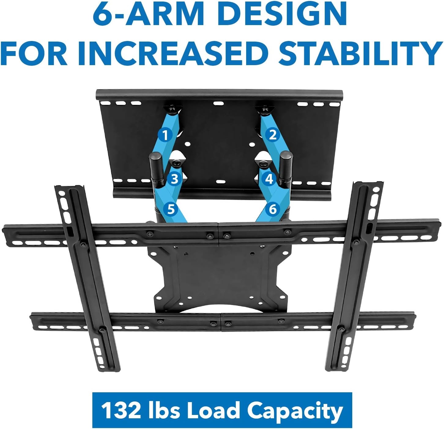 image:imageMountIt Full Motion TV Wall Mount for Large TVs 3782 Inch HeavyDuty Dual Arm Articulating TV Mount 132 lb Capacity Low Profile Extending Wall Mount VESA 100x100600x400
