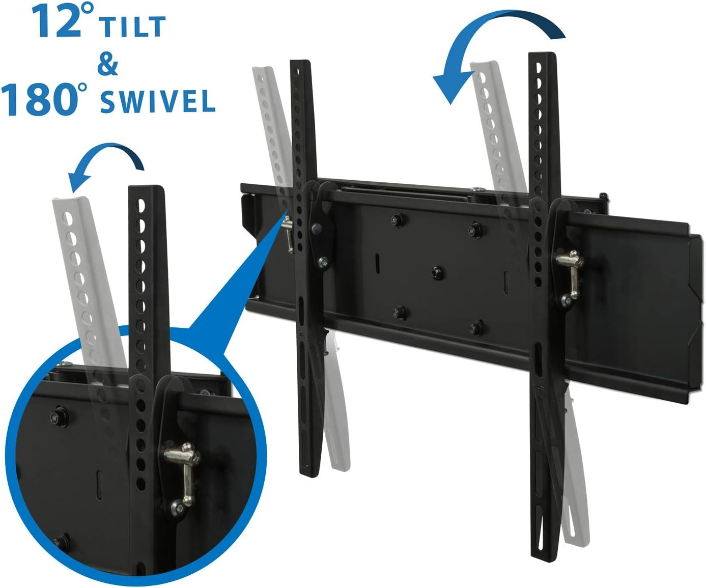 image:imageMountIt Full Motion TV Wall Mount with 173 Extending Swivel Arm VESA Compatible 400x400 and 600x400 Fits 32 35 40 45 50 55 60 65 Inch 110 Lbs Capacity