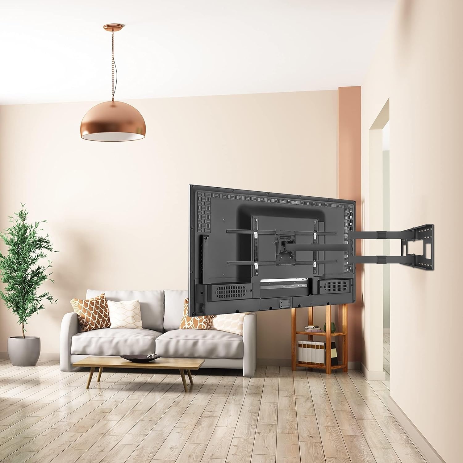 image:imageMountIt Full Motion TV Wall Mount with Extra Long 40 Extension Fits 4080 Screens up to 110 lbs VESA 100x100 to 800x400 Corner amp Fireplace Compatible Dual Arm Articulating Wall Mount